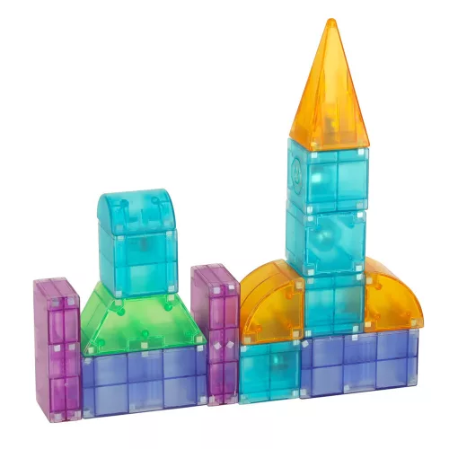Magnetic cuburi de construcție, luminos baterii, 3D figurine, 64 buc.