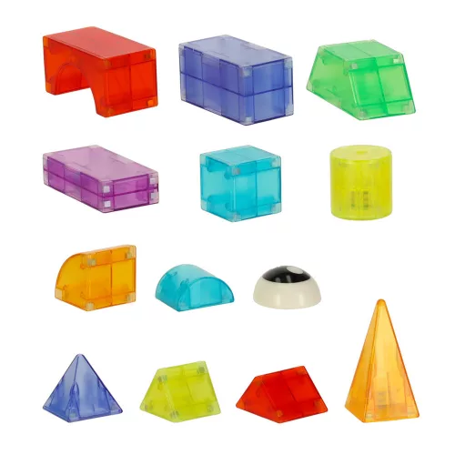 Magnetic cuburi de construcție, luminos baterii, 3D figurine, 64 buc.