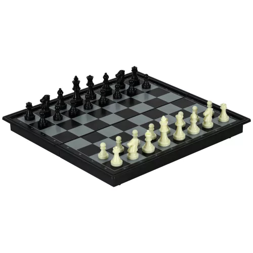 Magnetic sakk klasszikus de călătorie puzzle jucărie cu magnet, cu închidere în cutie