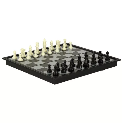 Magnetic sakk klasszikus de călătorie puzzle jucărie cu magnet, cu închidere în cutie