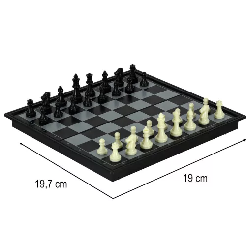 Magnetic sakk klasszikus de călătorie puzzle jucărie cu magnet, cu închidere în cutie