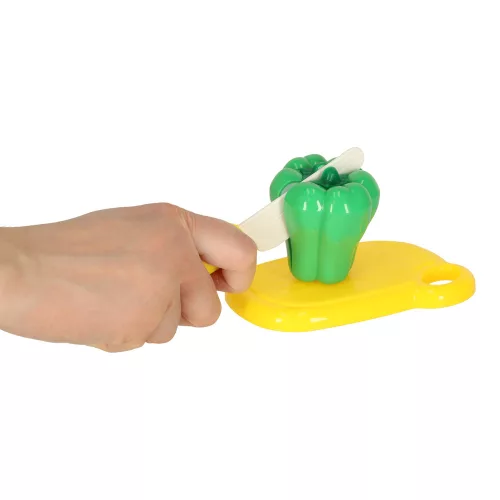 Zöldségek, gyümölcsök, vágóedények, bevásárlókosár, kiegészítők