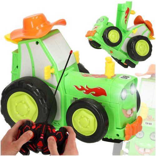 Crazy Car RC ugráló, éneklő és táncoló zöld traktor