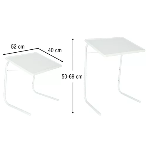 Laptopasztal laptophoz, multifunkcionális, összecsukható, állítható, 69 cm fehér