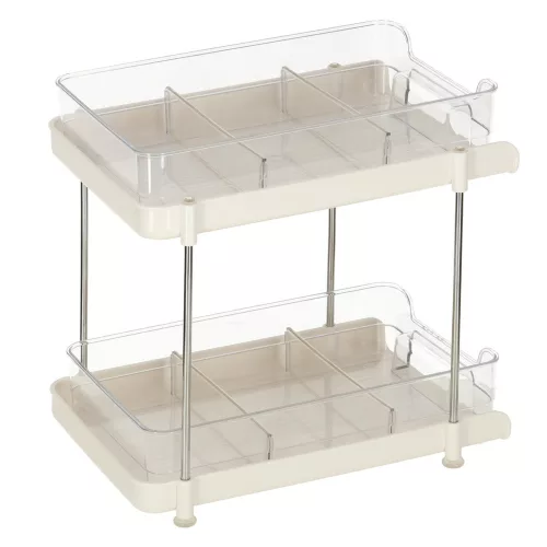 Organizator masăi suport articol, articol, tolceasft kozmetikai compartimentekkel, akril, 2 niveles