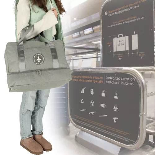 Geantă de călătorie, bagaj de mână, avion pentru călătorie, turista, accesoriu, articol, zsebek, 39x18x30 gri
