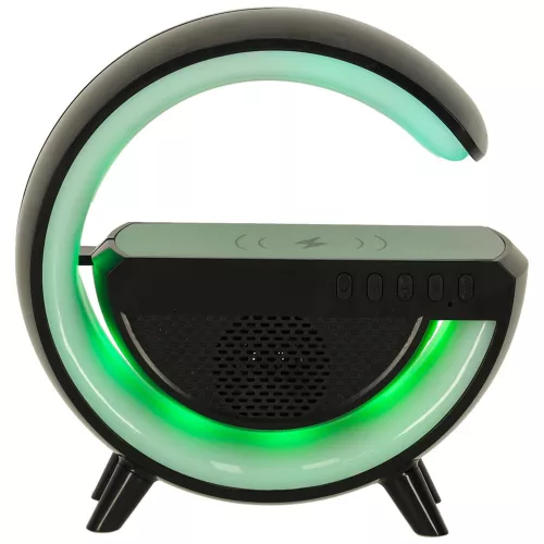 RGB Játékos LED Lámpa Hangszóró Induktív Töltő Fekete