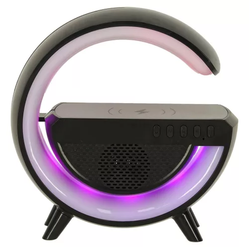 RGB Játékos LED Lámpa Hangszóró Induktív Töltő Fekete