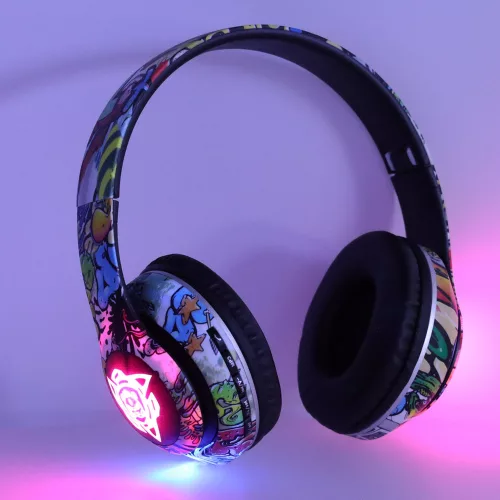 Vezeték nélküli Bluetooth RGB Gaming Sport 200mAh fülre helyezhető fejhallgató
