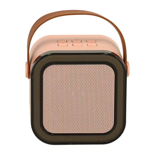 Karaoke szett Bluetooth hangszóró mikrofon USB LED rózsaszín