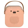 Karaoke szett Bluetooth hangszóró mikrofon USB LED rózsaszín