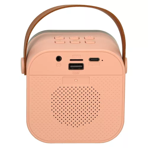 Karaoke szett Bluetooth hangszóró mikrofon USB LED rózsaszín
