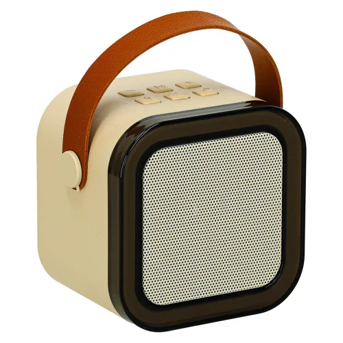 Karaoke szett Bluetooth hangszóró mikrofon USB LED bézs