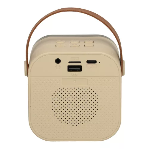 Karaoke szett Bluetooth hangszóró mikrofon USB LED bézs