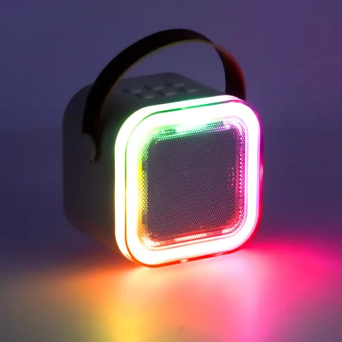 Karaoke szett Bluetooth hangszóró mikrofon USB LED bézs