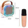 Karaoke set Bluetooth Boxă 2 microfon USB LED 6W roz