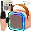 Karaoke set Bluetooth Boxă 2 microfon USB LED 6W roz