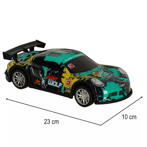 RC sportautó kék és zöld