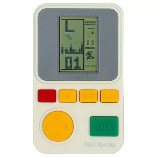 Arcade játék, elektronikus konzol, retró játék, hordozható, kézi, fehér