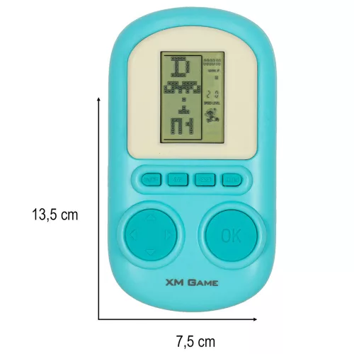 Arcade játék, elektronikus konzol, retró játék, hordozható, zsebméretű, kék