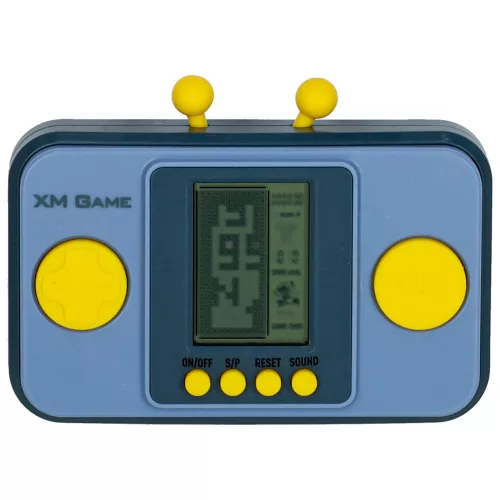 Arcade játék, elektronikus konzol, retró játék, hordozható, zsebméretű, kék