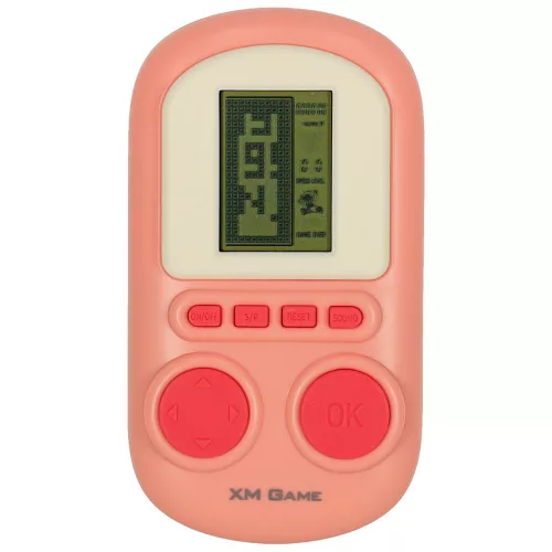 Elektronikus árkádjáték, mini hordozható konzol, zsebméretű, rózsaszín
