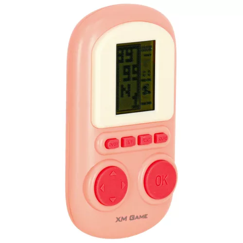 Elektronikus árkádjáték, mini hordozható konzol, zsebméretű, rózsaszín