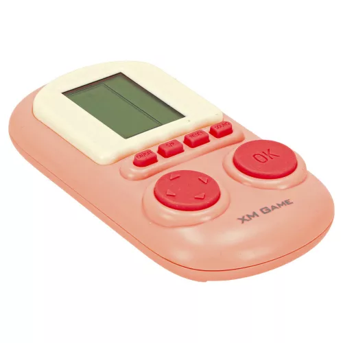 Elektronikus árkádjáték, mini hordozható konzol, zsebméretű, rózsaszín