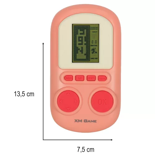 Elektronikus árkádjáték, mini hordozható konzol, zsebméretű, rózsaszín