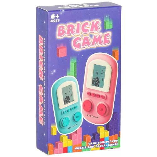 Elektronikus árkádjáték, mini hordozható konzol, zsebméretű, rózsaszín