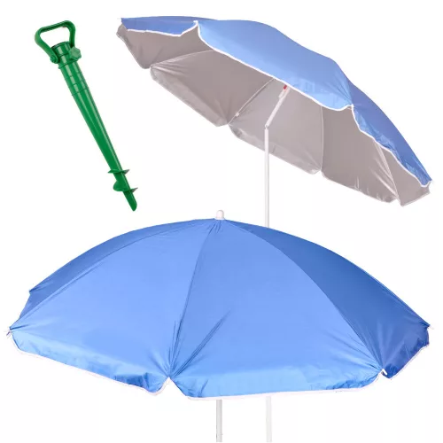 Állítható, összecsukható, UV sugárzású napernyő, 150 cm, kék
