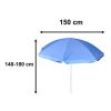 Strand napernyő állítható törhető UV összecsukható 150cm kék