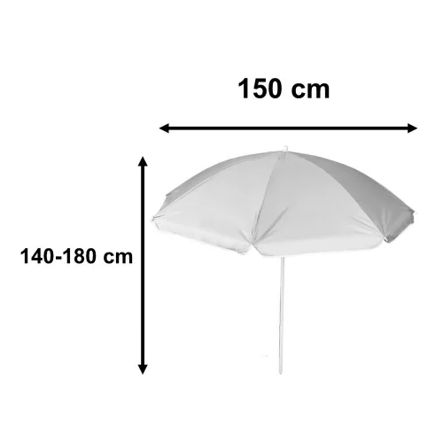 Állítható, összecsukható, UV sugárzású kerti napernyő, 150 cm, szürke