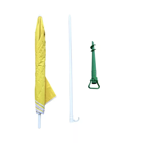 Állítható, összecsukható, UV-sugárzású napernyő, 150 cm, sárga