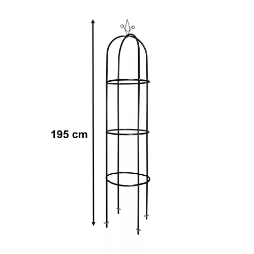 LUARO kerti pergola oszlopos rúd harang alakú oszlop állvány rózsákhoz futóvirágokhoz fém 195 cm