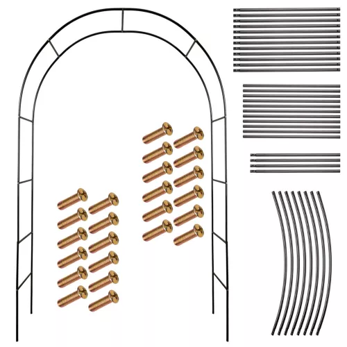 LUARO kerti pergola ívtartó rózsákhoz, virágokhoz, borostyánhoz, kúszónövényekhez, fémből készült 240 x 140 cm