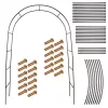 LUARO kerti pergola ívtartó rózsákhoz, virágokhoz, borostyánhoz, kúszónövényekhez, fémből készült 240 x 140 cm