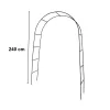 LUARO kerti pergola ívtartó rózsákhoz, virágokhoz, borostyánhoz, kúszónövényekhez, fémből készült 240 x 140 cm