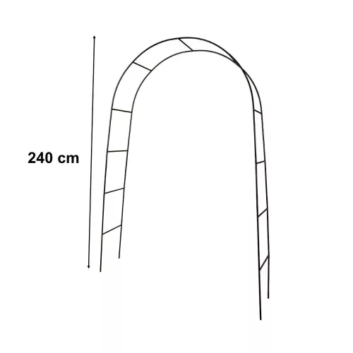 LUARO kerti pergola ívtartó rózsákhoz, virágokhoz, borostyánhoz, kúszónövényekhez, fémből készült 240 x 140 cm