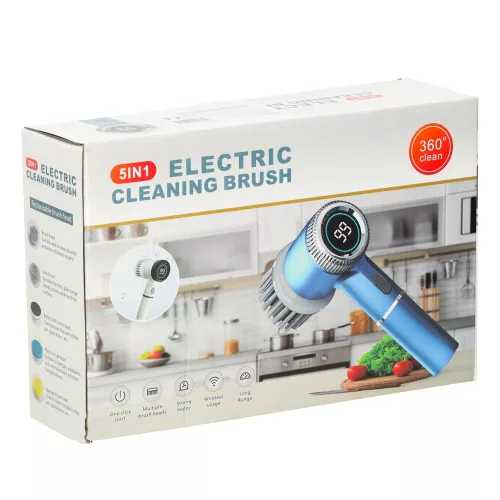 5 az 1-ben elektromos tisztítókefe fürdőszobához, padlóhoz, medencefugához, LED-hez
