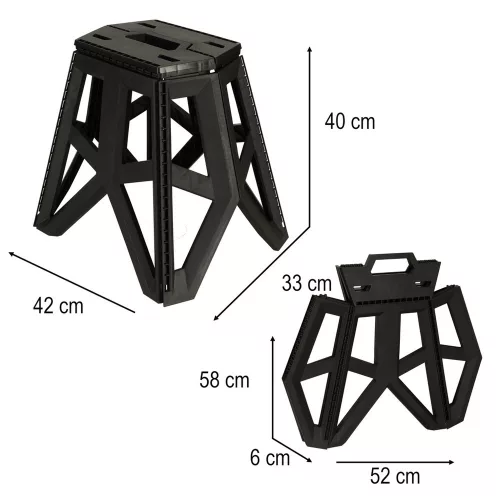 pliabil taburet, scaun, portabil, 40 cm, negru