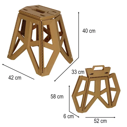 pliabil taburet, scaun, portabil, 40 cm, bej