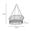 Gólyafészek hinta háttámlával kerti hinta 120x140x140 XXL szürke