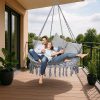 Gólyafészek hinta háttámlával kerti hinta 120x140x140 XXL szürke
