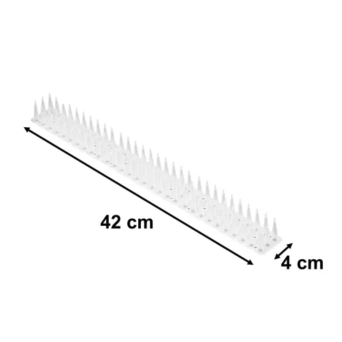 Galambtüskék, madárriasztó csík, műanyag, sűrű, fehér, 8 db, 43 cm