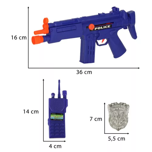 Kis polițist, de poliție set, pistol, pușcă, mască, cătușe, de poliție accesorii