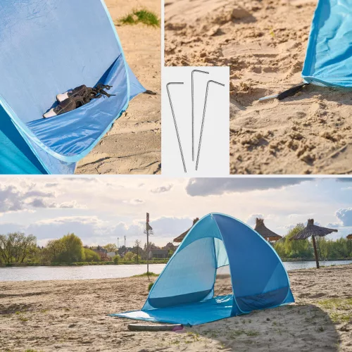Strandsátor, önösszecsukható strandparaván, kerti felugró ablak, UV védelemmel XXL
