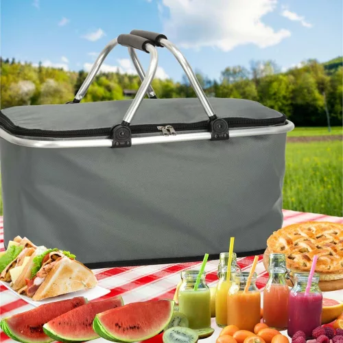 Termikus pliabil coș de picnic, gri