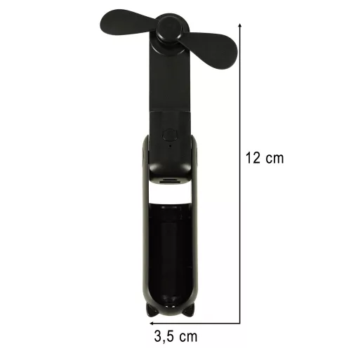 Asztali ventilátor mini kézi ventilátor összecsukható hordozható ventilátor USB fekete