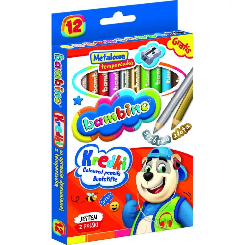 BAMBINO Fakeretes ceruzák 12 színű + hegyező